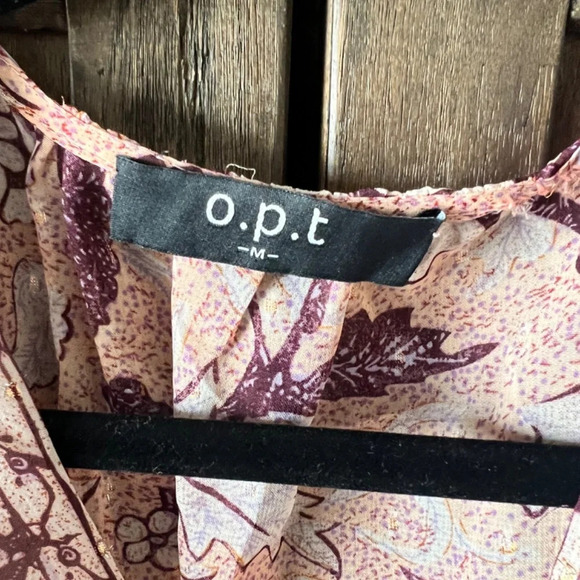 O.P.T Floral Boho Long Sleeve Mini Dress Size Medium EUC - Picture 4 of 10